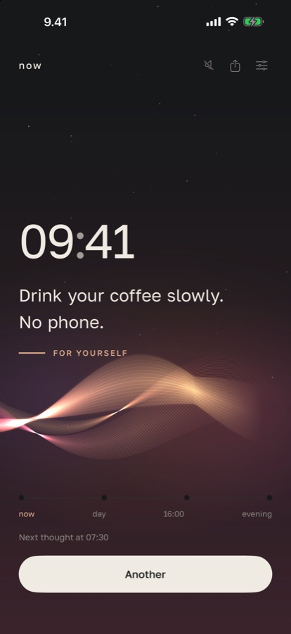 Drink your coffee slowly. No phone.