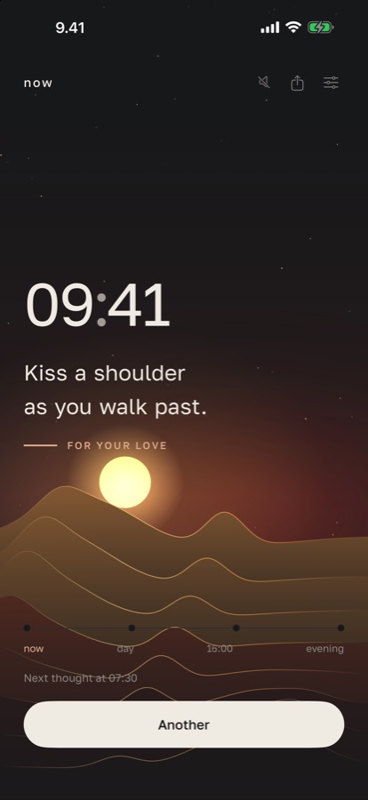 Kiss a shoulder as you walk past.